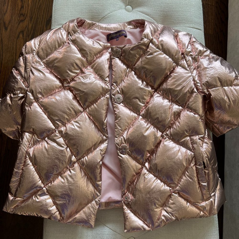 Glamourpuss Rose Gold Puffer Jacket